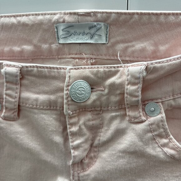 Seven7 Women’s Pink Denim Capri Jeans Size 2 Stretch - Picture 3 of 13